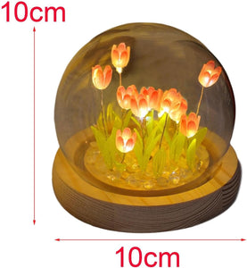 Lámpara de Tulipán con Cúpula de Cristal – Elegancia y Calidez en Tu Hogar 🌷✨