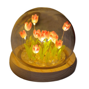 Lámpara de Tulipán con Cúpula de Cristal – Elegancia y Calidez en Tu Hogar 🌷✨
